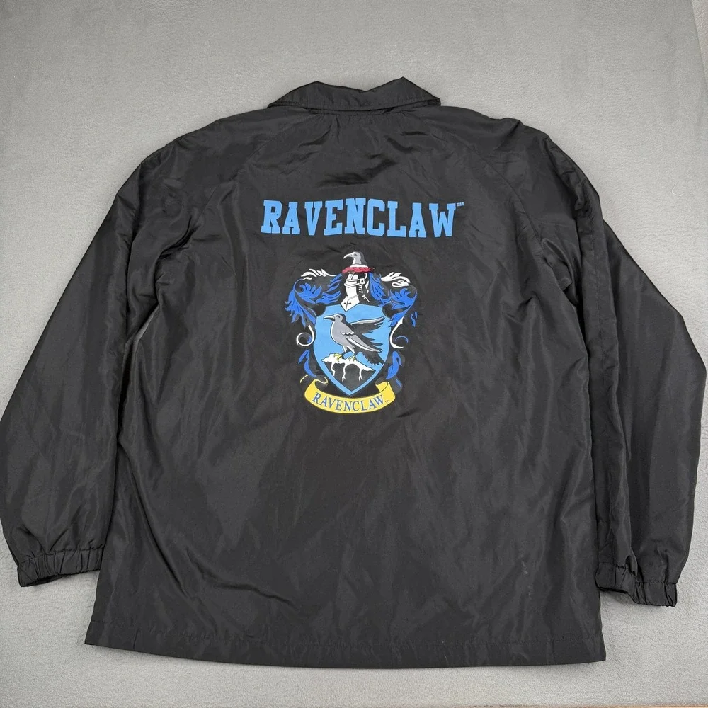 Harry Potter Ravenclaw Jacket Mens 2XL Black Coaches‎ Snap Front Windbreaker
